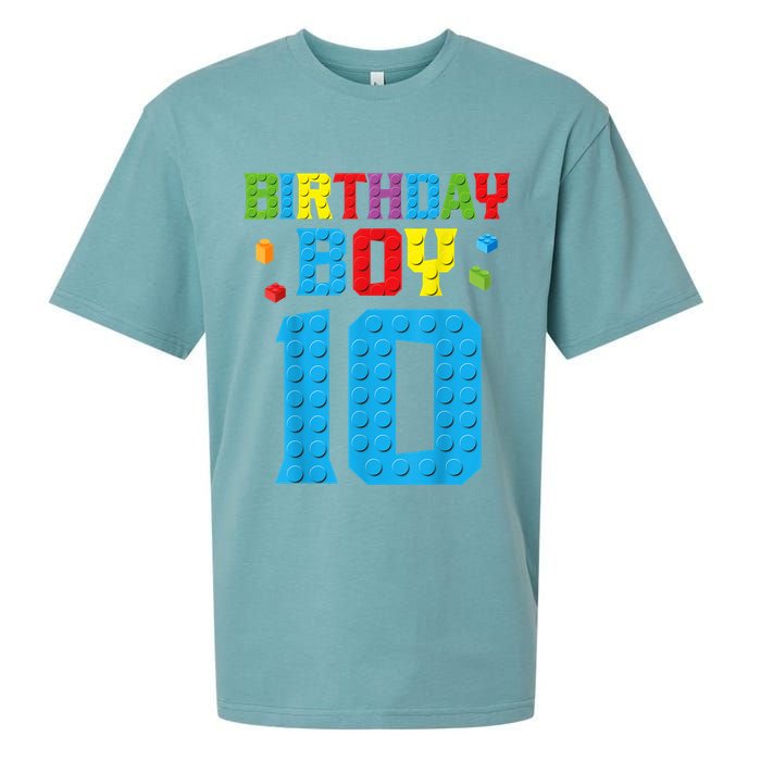 Master Builder 10th Birthday Boy Ten 10 Year Building Bricks Sueded Cloud Jersey T-Shirt