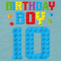 Master Builder 10th Birthday Boy Ten 10 Year Building Bricks Sueded Cloud Jersey T-Shirt