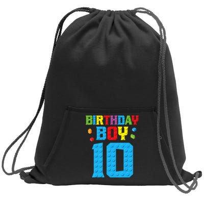 Master Builder 10th Birthday Boy Ten 10 Year Build Sweatshirt Cinch Pack Bag