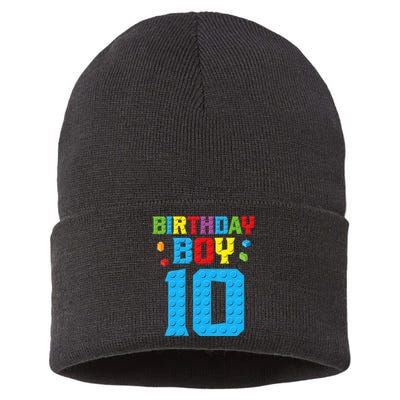 Master Builder 10th Birthday Boy Ten 10 Year Build Sustainable Knit Beanie