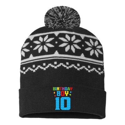 Master Builder 10th Birthday Boy Ten 10 Year Build USA-Made Snowflake Beanie