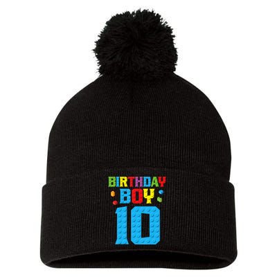 Master Builder 10th Birthday Boy Ten 10 Year Build Pom Pom 12in Knit Beanie