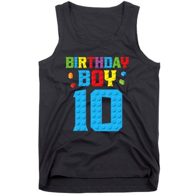 Master Builder 10th Birthday Boy Ten 10 Year Build Tank Top