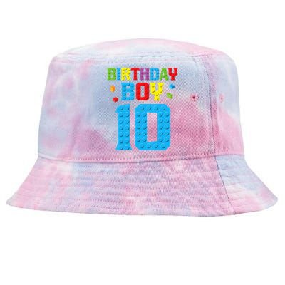 Master Builder 10th Birthday Boy Ten 10 Year Build Tie-Dyed Bucket Hat