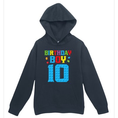 Master Builder 10th Birthday Boy Ten 10 Year Build Urban Pullover Hoodie