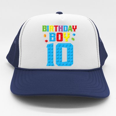 Master Builder 10th Birthday Boy Ten 10 Year Build Trucker Hat