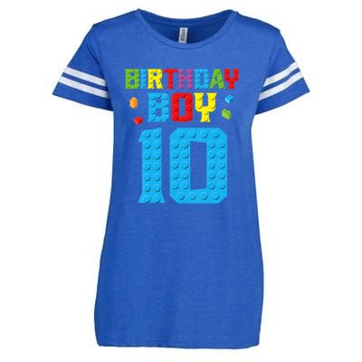 Master Builder 10th Birthday Boy Ten 10 Year Build Enza Ladies Jersey Football T-Shirt