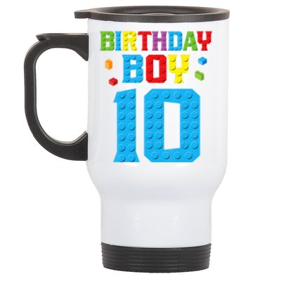 Master Builder 10th Birthday Boy Ten 10 Year Build Stainless Steel Travel Mug