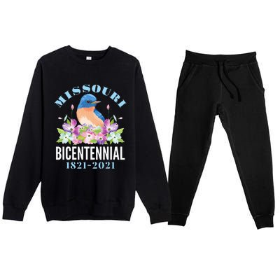 Missouri Bicentennial 200 Anniversary Bluebird Dogwood Premium Crewneck Sweatsuit Set