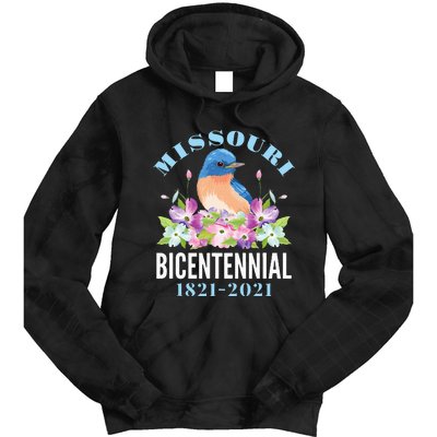 Missouri Bicentennial 200 Anniversary Bluebird Dogwood Tie Dye Hoodie