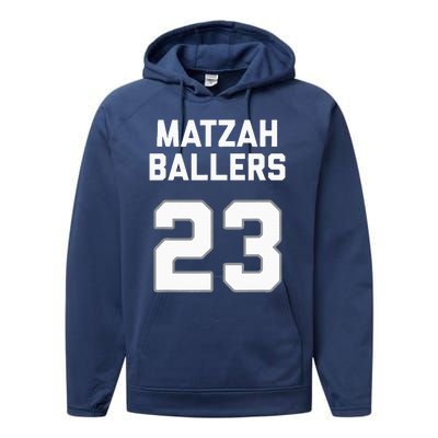 Matzah Baller 23 Funny Jewish Matzo Ball Pun Basketball Team Performance Fleece Hoodie