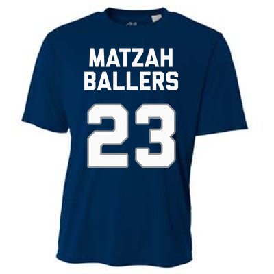 Matzah Baller 23 Funny Jewish Matzo Ball Pun Basketball Team Cooling Performance Crew T-Shirt