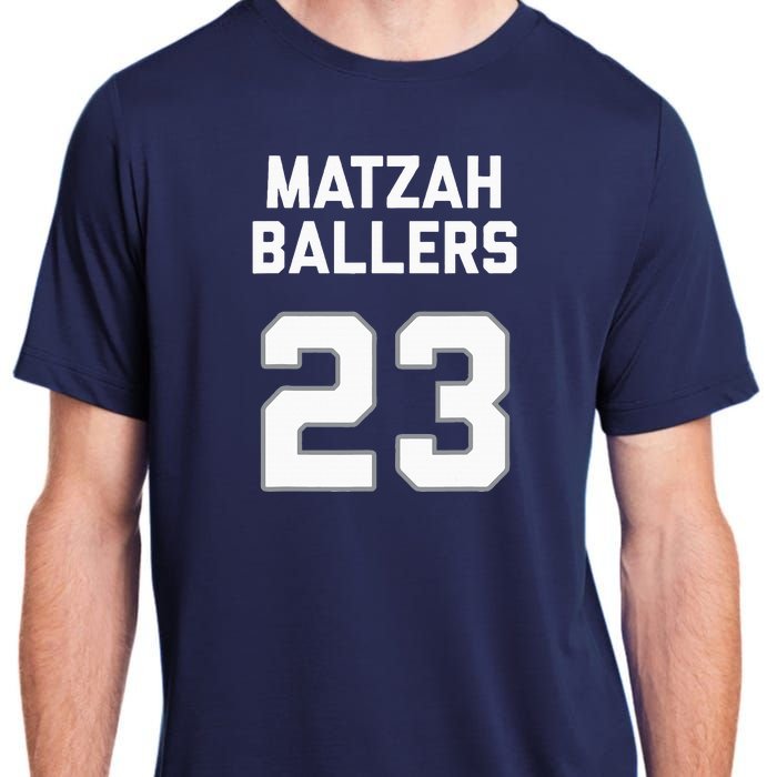 Matzah Baller 23 Funny Jewish Matzo Ball Pun Basketball Team Adult ChromaSoft Performance T-Shirt