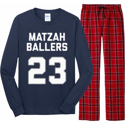 Matzah Baller 23 Funny Jewish Matzo Ball Pun Basketball Team Long Sleeve Pajama Set