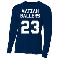 Matzah Baller 23 Funny Jewish Matzo Ball Pun Basketball Team Cooling Performance Long Sleeve Crew