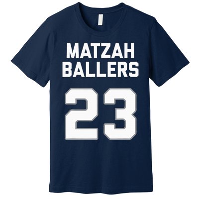 Matzah Baller 23 Funny Jewish Matzo Ball Pun Basketball Team Premium T-Shirt