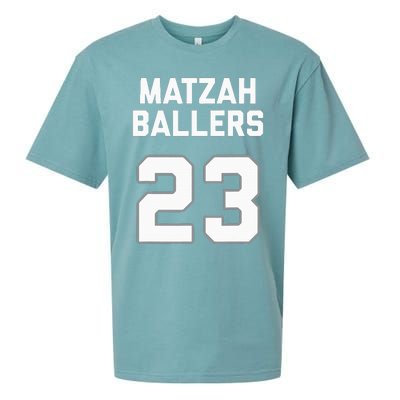 Matzah Baller 23 Funny Jewish Matzo Ball Pun Basketball Team Sueded Cloud Jersey T-Shirt