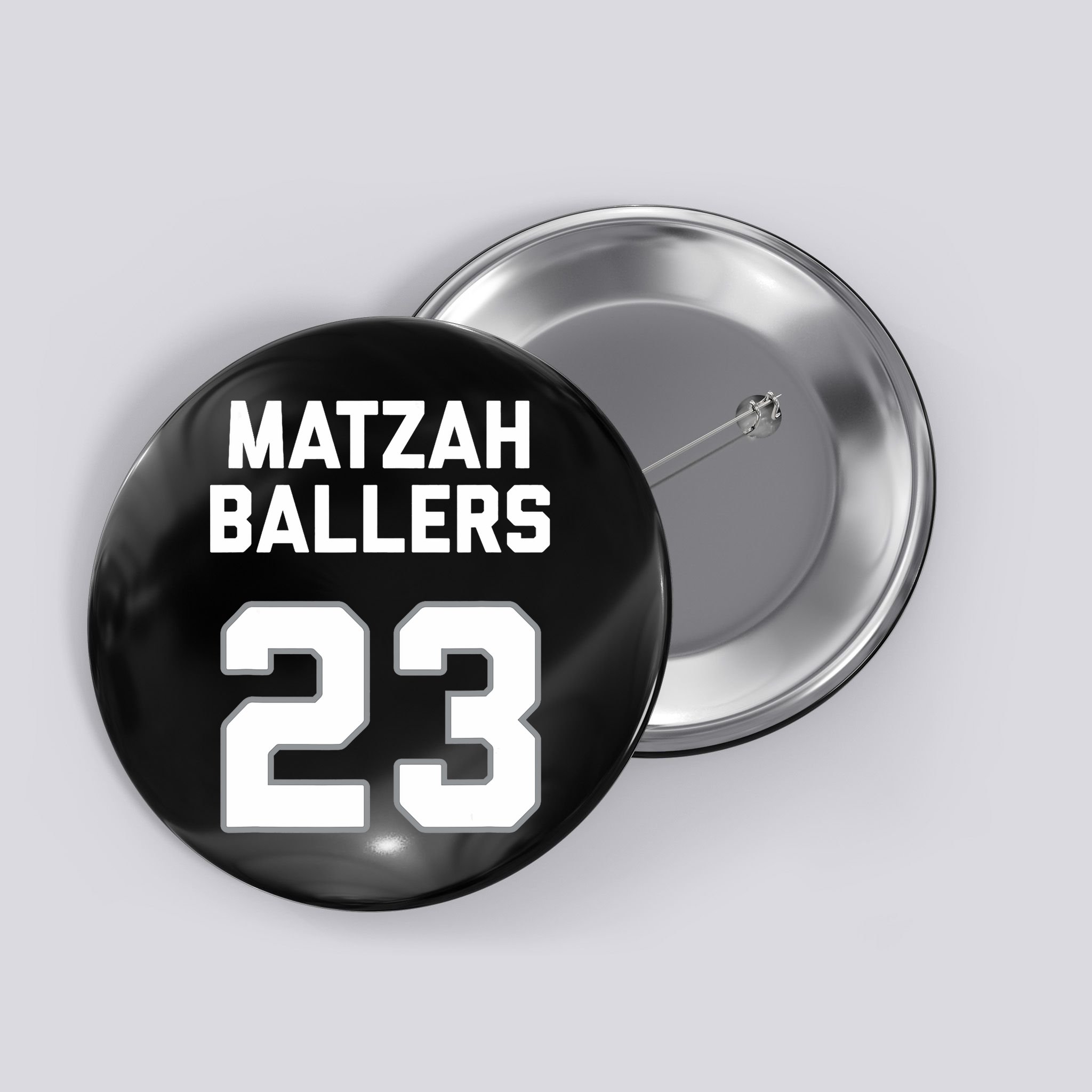 Matzah Baller 23 Funny Jewish Matzo Ball Pun Basketball Team Button
