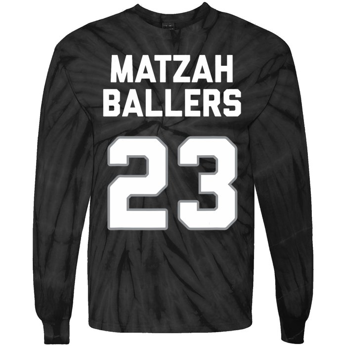 Matzah Baller 23 Funny Jewish Matzo Ball Pun Basketball Team Tie-Dye Long Sleeve Shirt