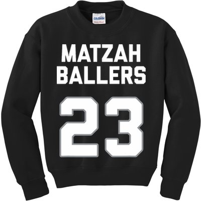Matzah Baller 23 Funny Jewish Matzo Ball Pun Basketball Team Kids Sweatshirt