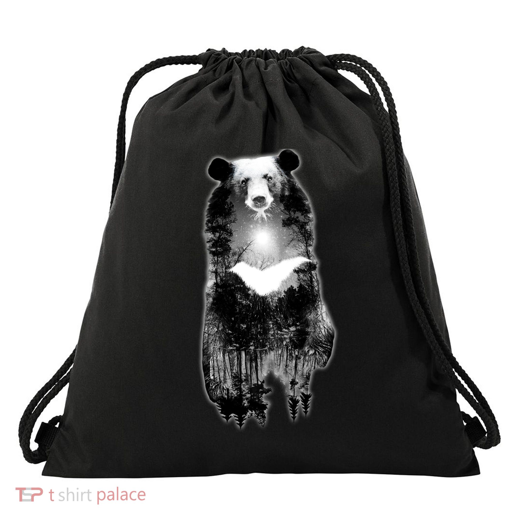Moon Bear Wilderness Double Exposure Drawstring Bag