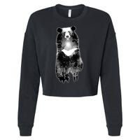 Moon Bear Wilderness Double Exposure Cropped Pullover Crew