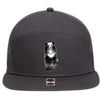 Moon Bear Wilderness Double Exposure 7 Panel Mesh Trucker Snapback Hat