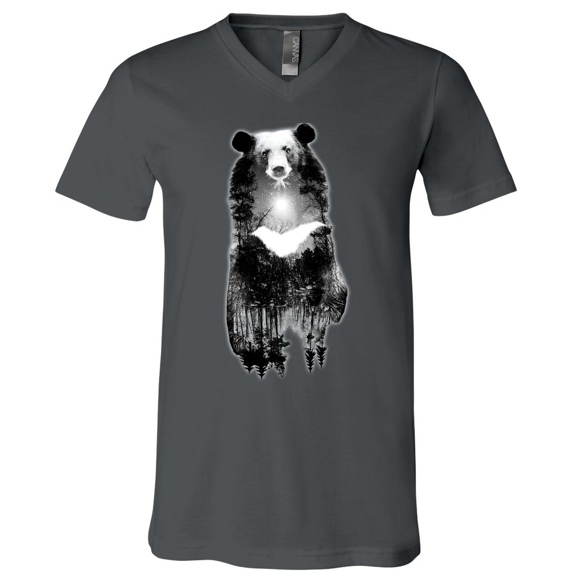 Moon Bear Wilderness Double Exposure V-Neck T-Shirt