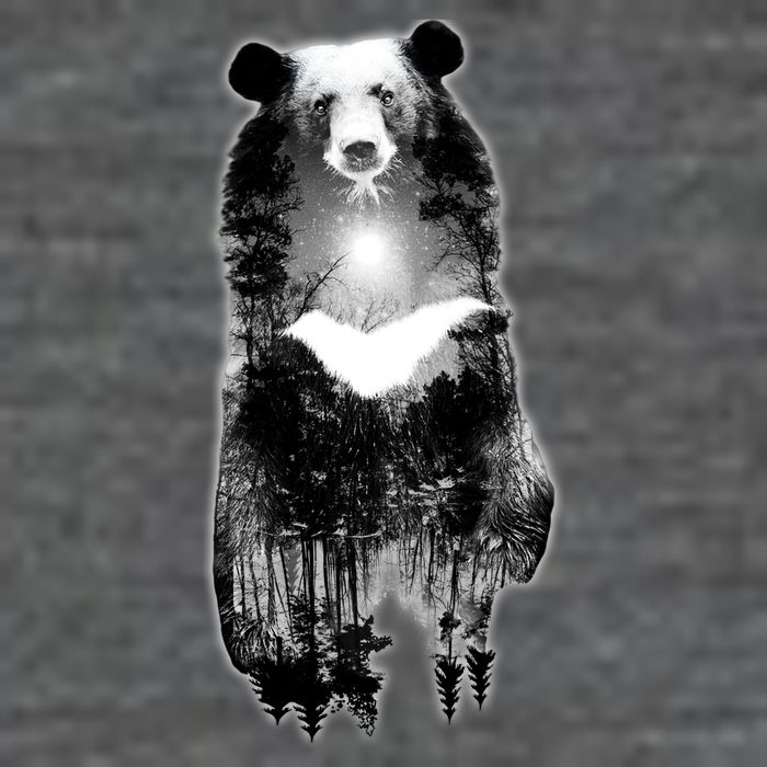 Moon Bear Wilderness Double Exposure Button
