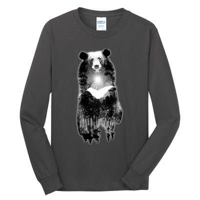 Moon Bear Wilderness Double Exposure Tall Long Sleeve T-Shirt