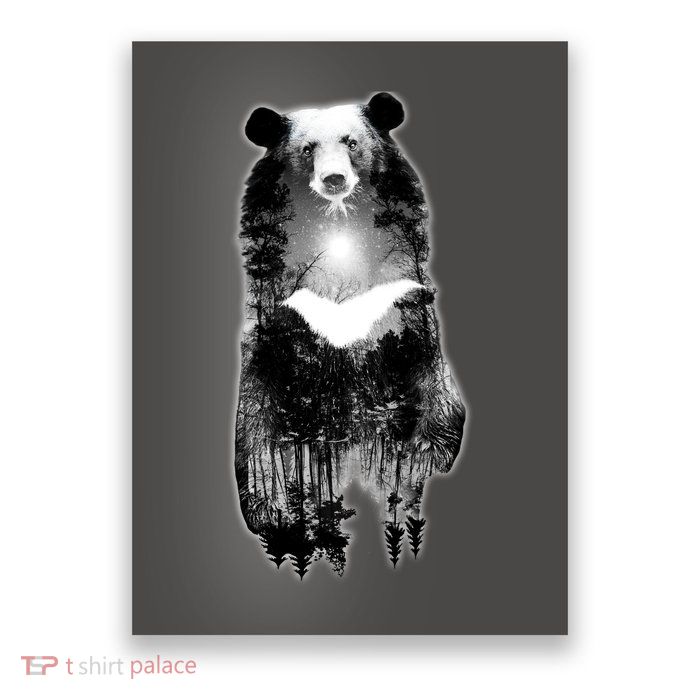 Moon Bear Wilderness Double Exposure Poster