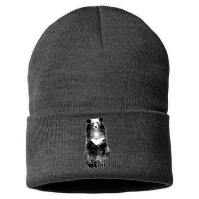 Moon Bear Wilderness Double Exposure Sustainable Knit Beanie