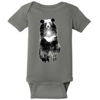 Moon Bear Wilderness Double Exposure Baby Bodysuit
