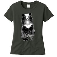 Moon Bear Wilderness Double Exposure Womens T-Shirt