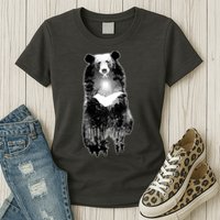 Moon Bear Wilderness Double Exposure Womens T-Shirt