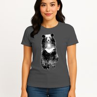 Moon Bear Wilderness Double Exposure Womens T-Shirt