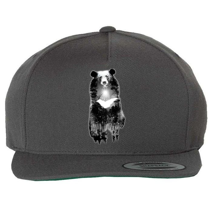 Moon Bear Wilderness Double Exposure Wool Snapback Cap