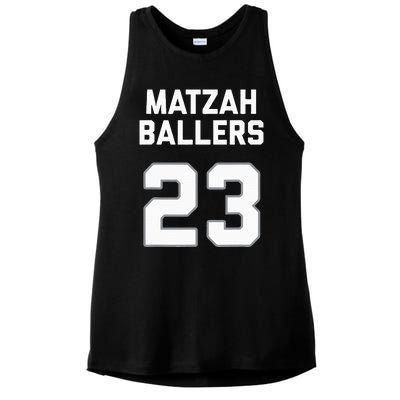 Matzah Baller 23 Jewish Matzo Ball Pun Basketball Team Ladies PosiCharge Tri-Blend Wicking Tank