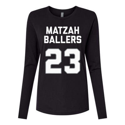 Matzah Baller 23 Jewish Matzo Ball Pun Basketball Team Womens Cotton Relaxed Long Sleeve T-Shirt