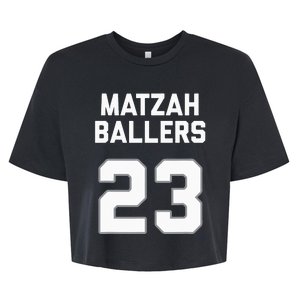 Matzah Baller 23 Jewish Matzo Ball Pun Basketball Team Bella+Canvas Jersey Crop Tee