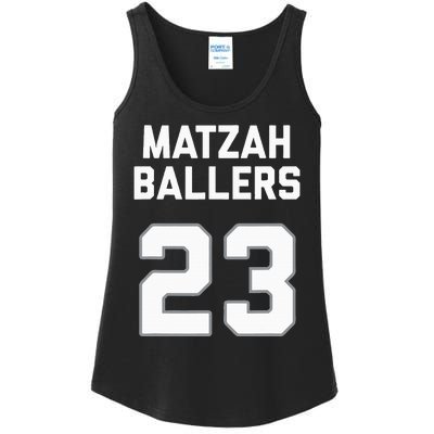 Matzah Baller 23 Jewish Matzo Ball Pun Basketball Team Ladies Essential Tank