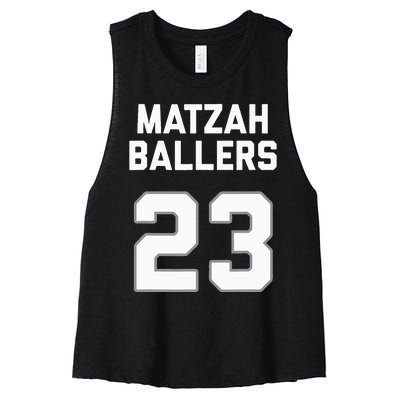 Matzah Baller 23 Jewish Matzo Ball Pun Basketball Team Women's Racerback Cropped Tank