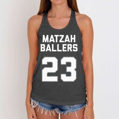 Matzah Baller 23 Jewish Matzo Ball Pun Basketball Team Women's Knotted Racerback Tank