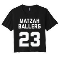 Matzah Baller 23 Jewish Matzo Ball Pun Basketball Team Women's Crop Top Tee