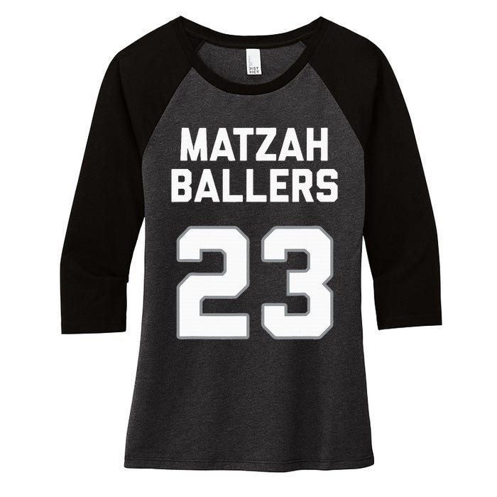 Matzah Baller 23 Jewish Matzo Ball Pun Basketball Team Women's Tri-Blend 3/4-Sleeve Raglan Shirt