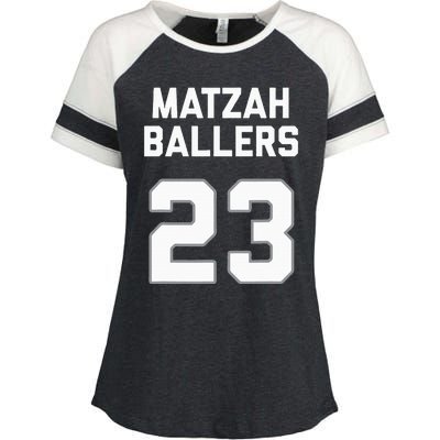 Matzah Baller 23 Jewish Matzo Ball Pun Basketball Team Enza Ladies Jersey Colorblock Tee