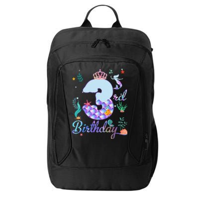 Mermaid Birthday 3 Years Old 3rd Birthday Gifts Ns City Backpack