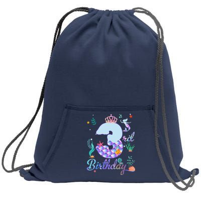 Mermaid Birthday 3 Years Old 3rd Birthday Gifts Ns Sweatshirt Cinch Pack Bag