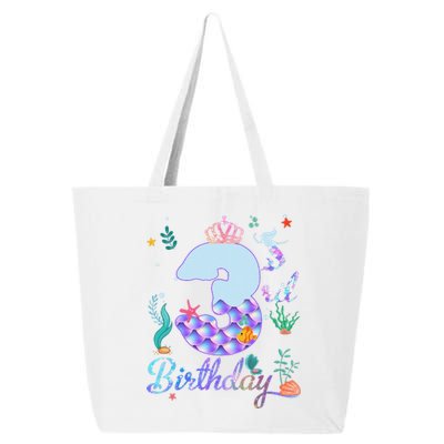 Mermaid Birthday 3 Years Old 3rd Birthday Gifts Ns 25L Jumbo Tote