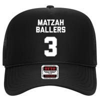 Matzah Baller 3 Funny Jewish Matzo Ball Pun Basketball Team High Crown Mesh Back Trucker Hat